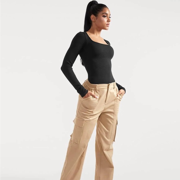 New ribbed seamless black Mooslover body suit small. Tummy control. - Picture 9 of 10